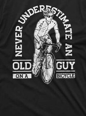Men’s Bicycle Bike T-shirt Old guy on bicycle Papa Dad Grandpa biking Tee Shirt