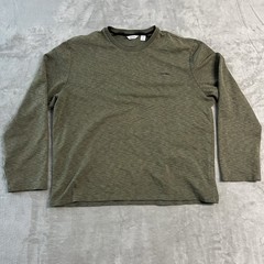 Calvin Klein Long Sleeve Shirt Mens XL Olive Green Heather Crewneck Cotton Blend