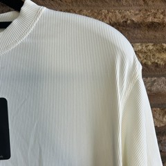 Toscano Men’s Tee White Ribbed Knit Crew Neck Pullover Shirt Size Medium NWT