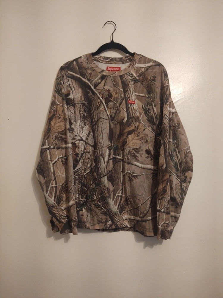 Supreme Small Box Logo L/S Tee Real Tree Camo Size M