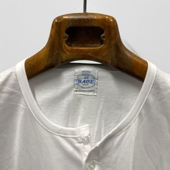Vintage 50s Race Brand Henley Long Sleeve Shirt Republican Workwear White Sz 44