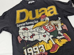Duaa Summer Running Shirt Black Y2K Rhinestone Box Fit Mens Size Small Run Club