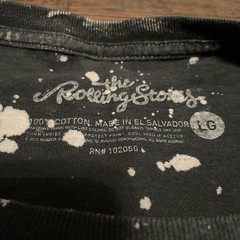 The Rolling Stones Shirt Large Black Bleach Splatter Acid Wash Tongue Graphic