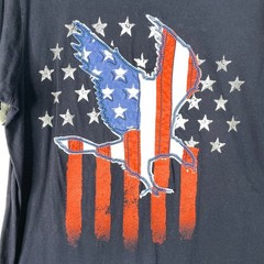Spirit of America Eagle Flag T-Shirt Embroidered Patriotic July 4 Unisex L