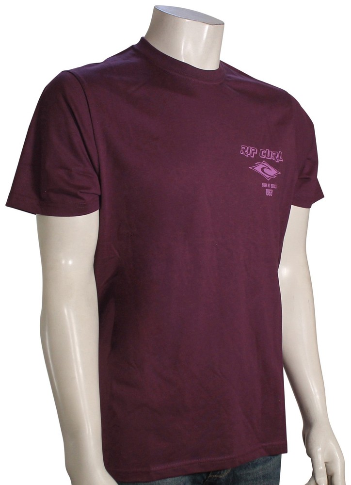 Rip Curl Fade Out Icon T-Shirt – Deep Plum – New