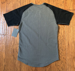 NWT BYLT Premium Basics Drop Cut Short Sleeve Lux Shirt Mens Small Black Gray