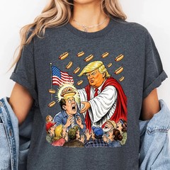 Trump Hotdog Jesus Shirt, Funny Political Satire Tee, Trump Meme Gift shirt