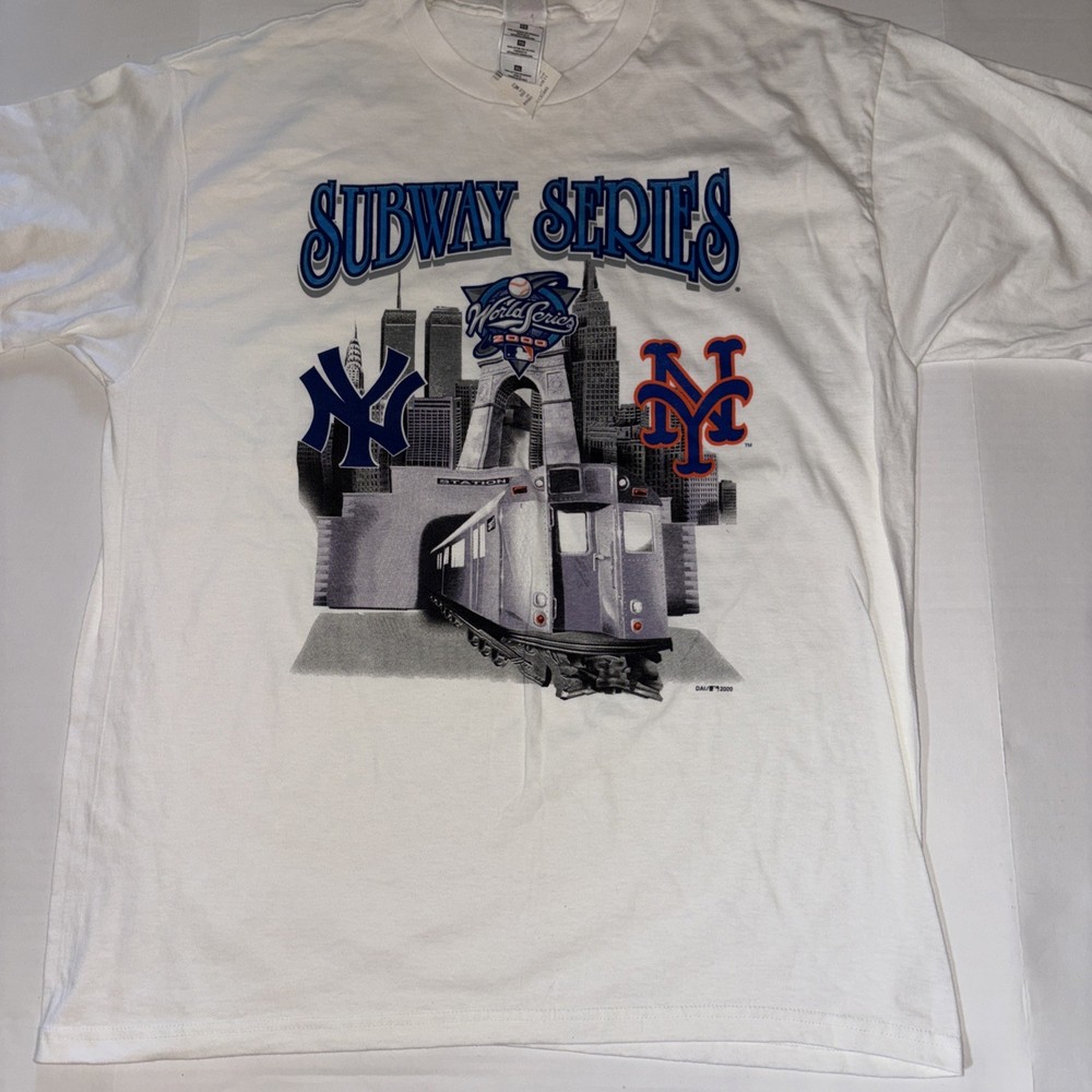 2000 World Series Subway NY Yankees vs NY Mets MLB Vintage T-Shirt XL NWT