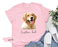 Custom Pet Photo Comfort Tee Personalized Dog Cat Picture Portrait T-