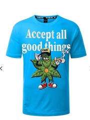 Switch Remarkable Mens Short Sleeve Leaf Graphic T-shirt Blue M L XL XXL XXXL