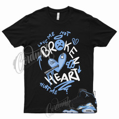 BROKEN T Shirt to Match MVP UNC University Blue Mid High Toe Dunk 1 Black White