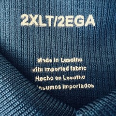 Haggar Men Polo Shirt 2XLT Long Sleeve Heather Blue Stretch Buttons Placket NWOT