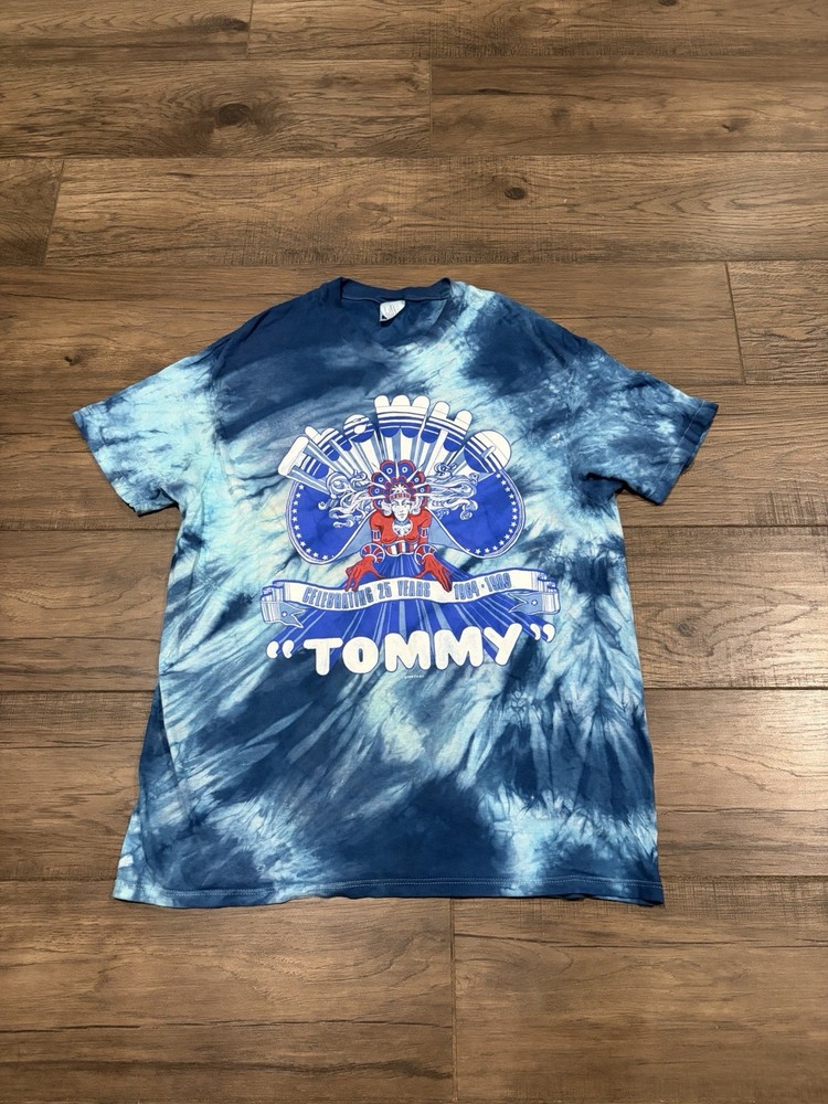 Vintage 1989 The Who Tommy T-Shirt Blue Tie Dye 25th Anniversary Adult Size XL