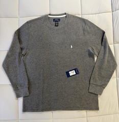 Polo Ralph Lauren Waffle Knit Long Sleeve Sleep Shirt Men’s Size XL Charcoal
