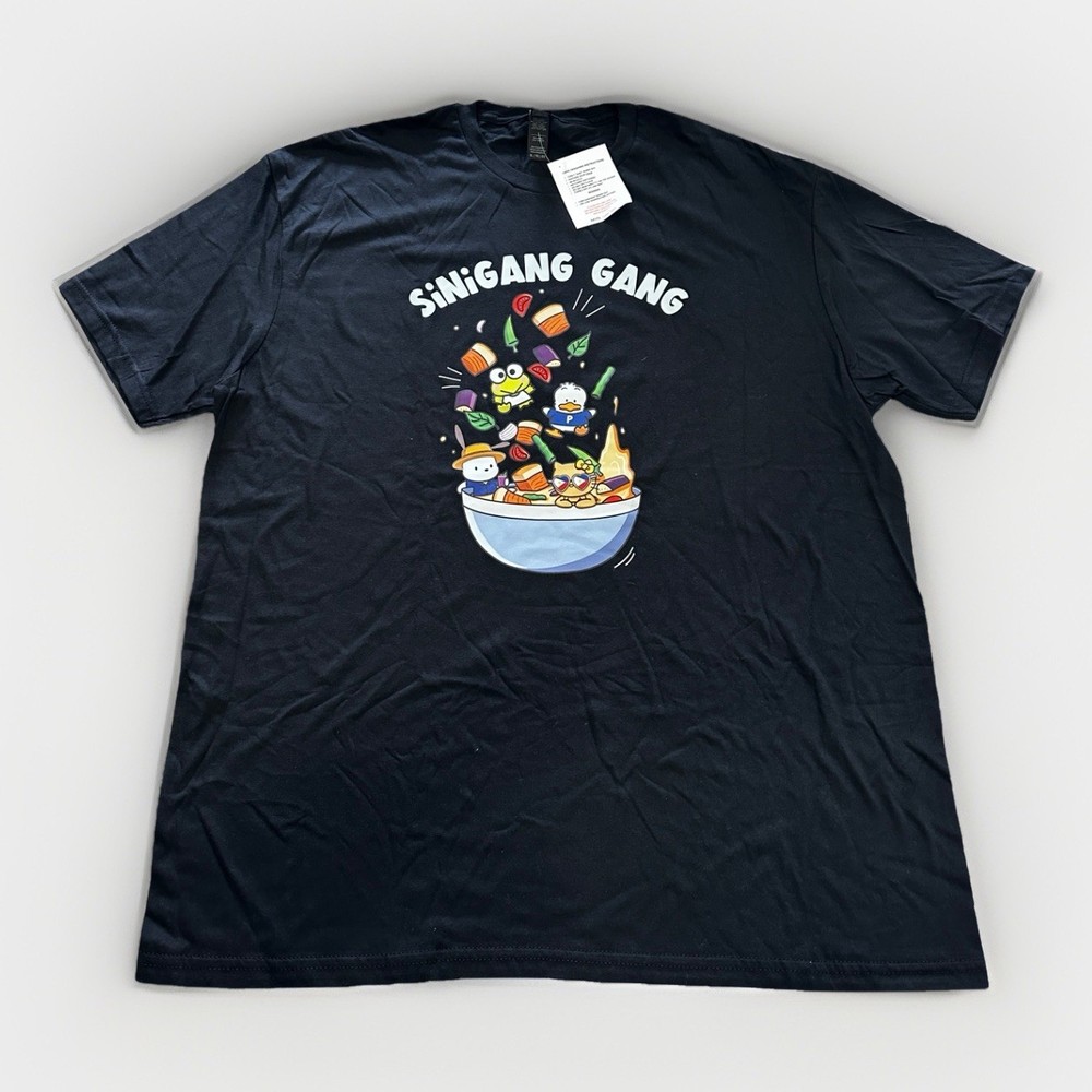 Sanrio Characters Filipino Sinigang Gang T-shirt Unisex XL Black Hello Kitty