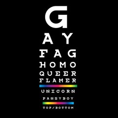 Gay Eye Chart T-Shirt (queer, tee, mens, LGBTQ, Pride, unicorn)