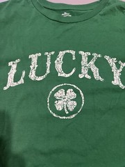 Mens Green Lucky Short Sleeve T-Shirt St. Patricks Day Sz Large42/44