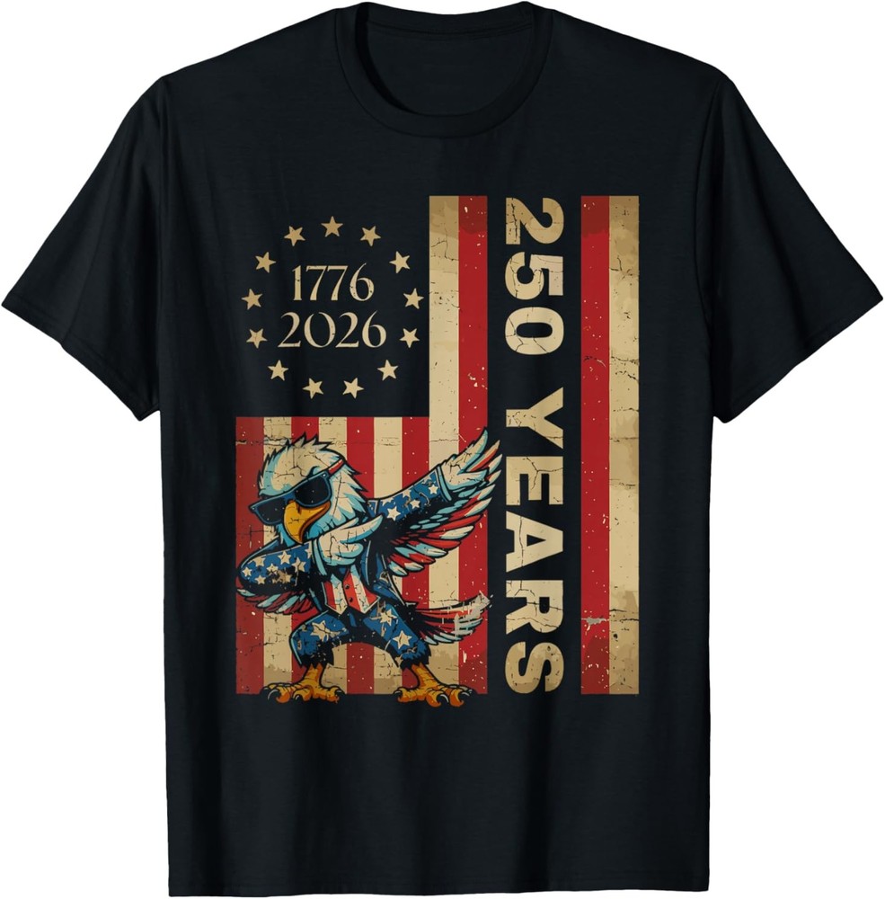 250 Years Dab Dance Vintage USA Flag 4th of July 1776 2026 T-Shirt