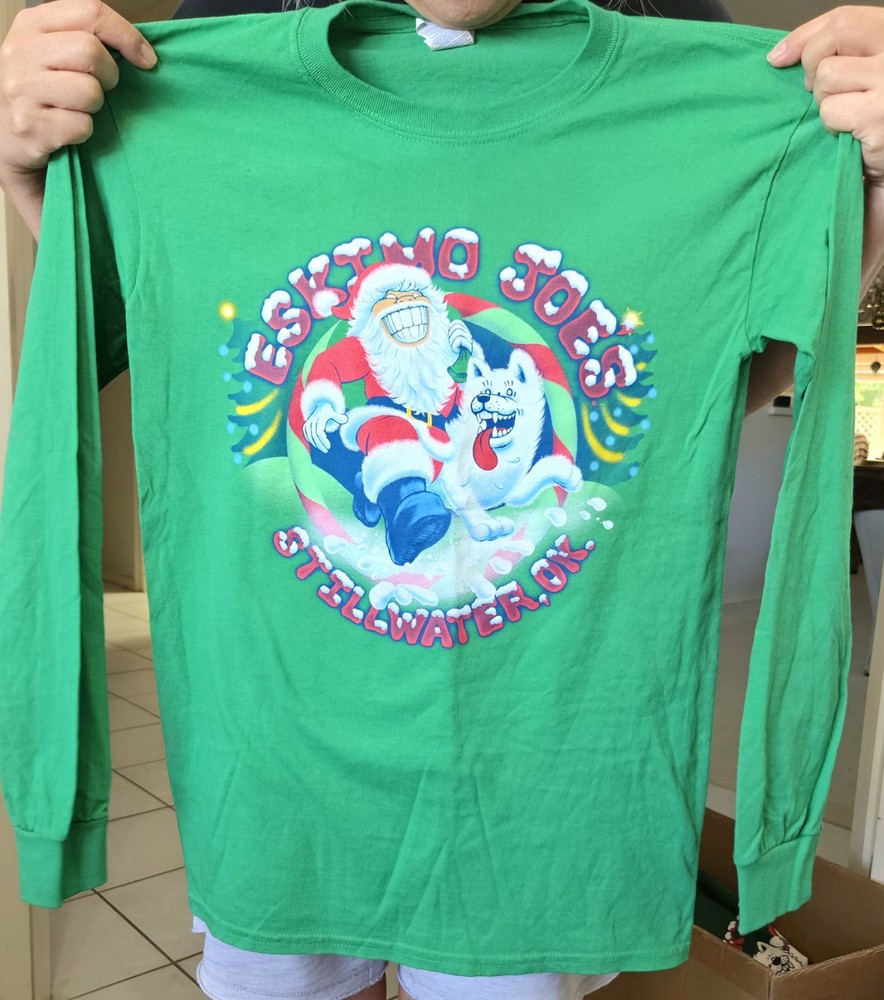 Eskimo Joe’s Christmas Long Sleeve T-Shirt Green Night Before Christmas Small
