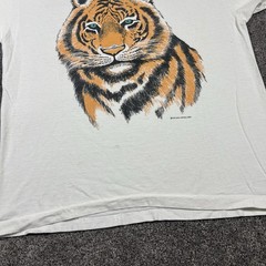 Vtg 1990 Bengal Tiger Big Print Graphic T Shirt XL Nature Animal Wildlife Cat