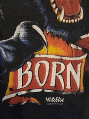 Born Wild Panther Shirt XL Double Sided Used Black 90’s Biker Motorcycle
