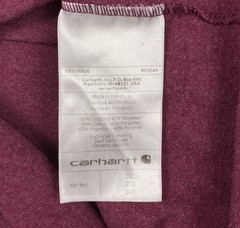 Carhartt K87 Pocket T-Shirt Mens 2XL Loose Fit Burgundy Heavyweight Tee