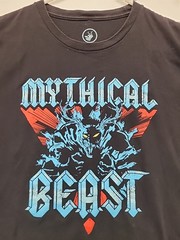 Mythical Beast Mens 2XL Black Classic Metal Band Graphic Print T-shirt Cotton