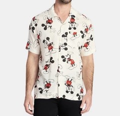 Disney Mickey Mouse Neff Men’s Short Sleeve Shirt Black/White, Size XXL