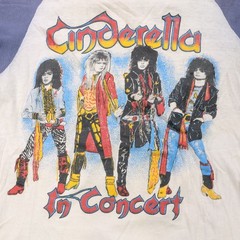 Rare Vintage Cinderella in Concert on Tour Raglan T Shirt 80s Metal Rock Band