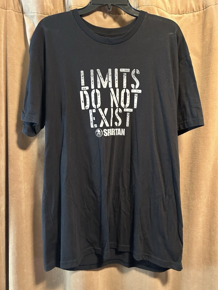 Spartan Black Crew Neck T-Shirt Men’s Regular XL – Limits Do Not Exist