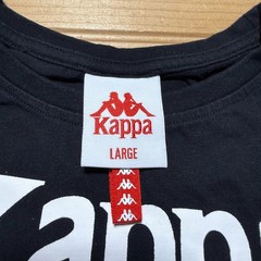 Y2K Kappa Spell Out Logo Tape Shoulder Streetwear Retro T-Shirt Men’s – Large