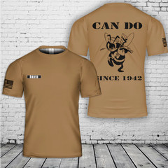 Custom Name US Navy Seabee Can Do Since 1942 3D T-Shirt