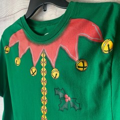 Holiday Time Men’s Elf Graphic Print T-Shirt Ugly Christmas Holiday Small 34-36