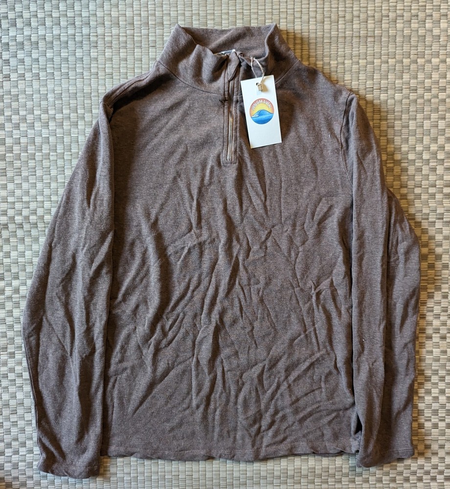 NWT Jungmaven IWEYOU Hemp Merino Wool 1/4 Zip Sweatshirt Coyote Mens Size Small