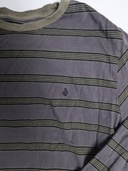 Volcom Stripe Long Sleeve Shirt Men’s Size Medium Embroidered Logo