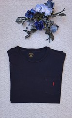 Polo Ralph Lauren-Homme- Blue Navy Logo Red T-Shirt Size-XXL-Men’s Cotton-