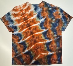 Gildan Handmade Ice Tie Dye T-Shirt Unisex Adult Size 2XL Orange Blue Tee NEW