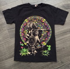 RARE Mayan Aztec Warrior/Calendar T Shirt Sz S 100% Cottton