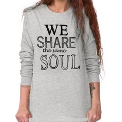 We Share The Same Soul Friendship Romantic Long Sleeve Tshirt Tee for Women