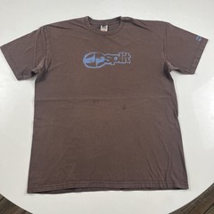 Vintage Split Skateboarding T-Shirt Men’s Large Skate Art Punk 90s Hipster Brown