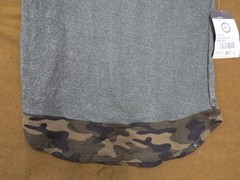 ENCRYPTED Men’s T-Shirt Olive Camo XL Zipper Pocket Curved Hem Cotton Blend