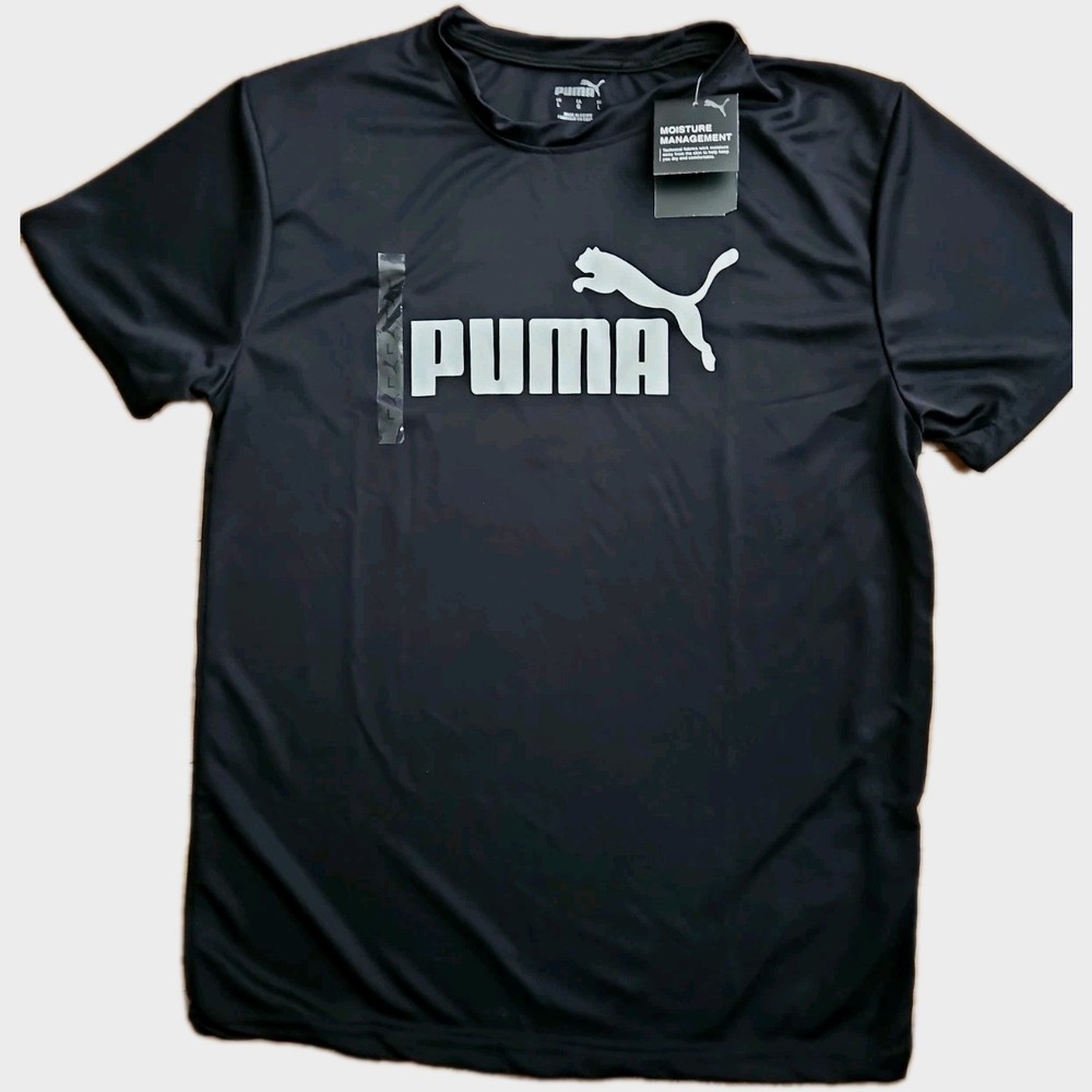 PUMA Logo Men’s Dry Cell Short-Sleeve T-Shirt Black Size 2XL NEW