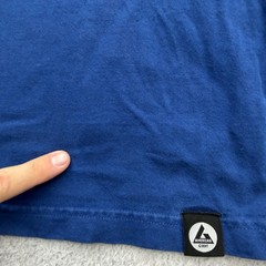 American Giant Mens Blue Long Sleeve Hooded T-Shirt Pullover Size M Made in USA