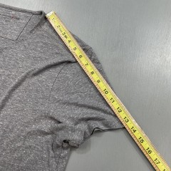 John Varvatos Shirt Mens XL Henley Tee T Short Sleeve Marled Poly Cotton Gray
