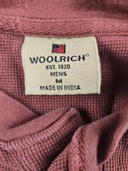 Woolrich Men’s M Burgandy Red Henley Long Sleeve Shirt Waffle Knit Cotton