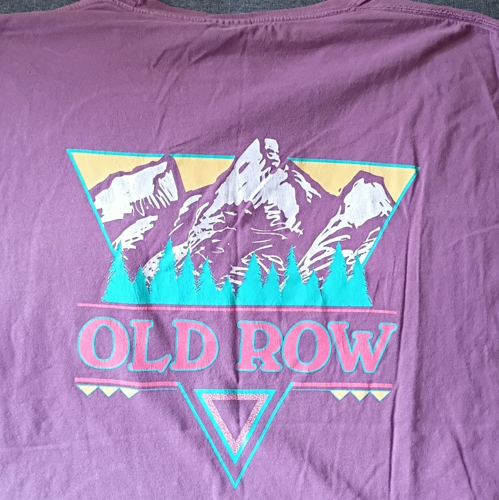 ComfortWash Purple OldRow GraphicPrint CrewNeck T-Shirt Men’s L 100% USACOTTON