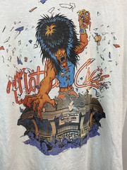 VTG Motley Crue Shirt 1987 Wild Side Kickin A** WHITE Cotton PA11634