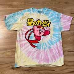Japanese style Kirby tie-dye video game promo Graphic Tee Size Medium