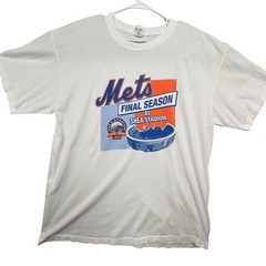 Mets Final Season Shea Stadium 2008 Anvil T-Shirt Mens XL White MLB Graphic