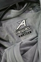 Ahead USA Mens Gray Stand-Up Collar 1/4 Zip Long Sleeve Stretch T Shirt XL
